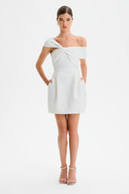 MILA Bardot Mini Dress in White Position 2
