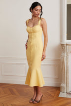 PEYTON Buttoned Midi Dress in Yellow Position 5