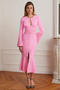 ROXIE Keyhole Midi Dress in Pink Position 1