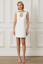 ABBIE Embellished Mini Dress in White Position 2
