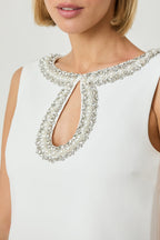 ABBIE Embellished Mini Dress in White Position 4