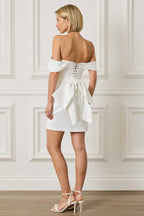 GEORGIE Satin Mini Dress in White Position 2