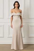 RAYNE Satin Maxi Dress in Champagne Position 1