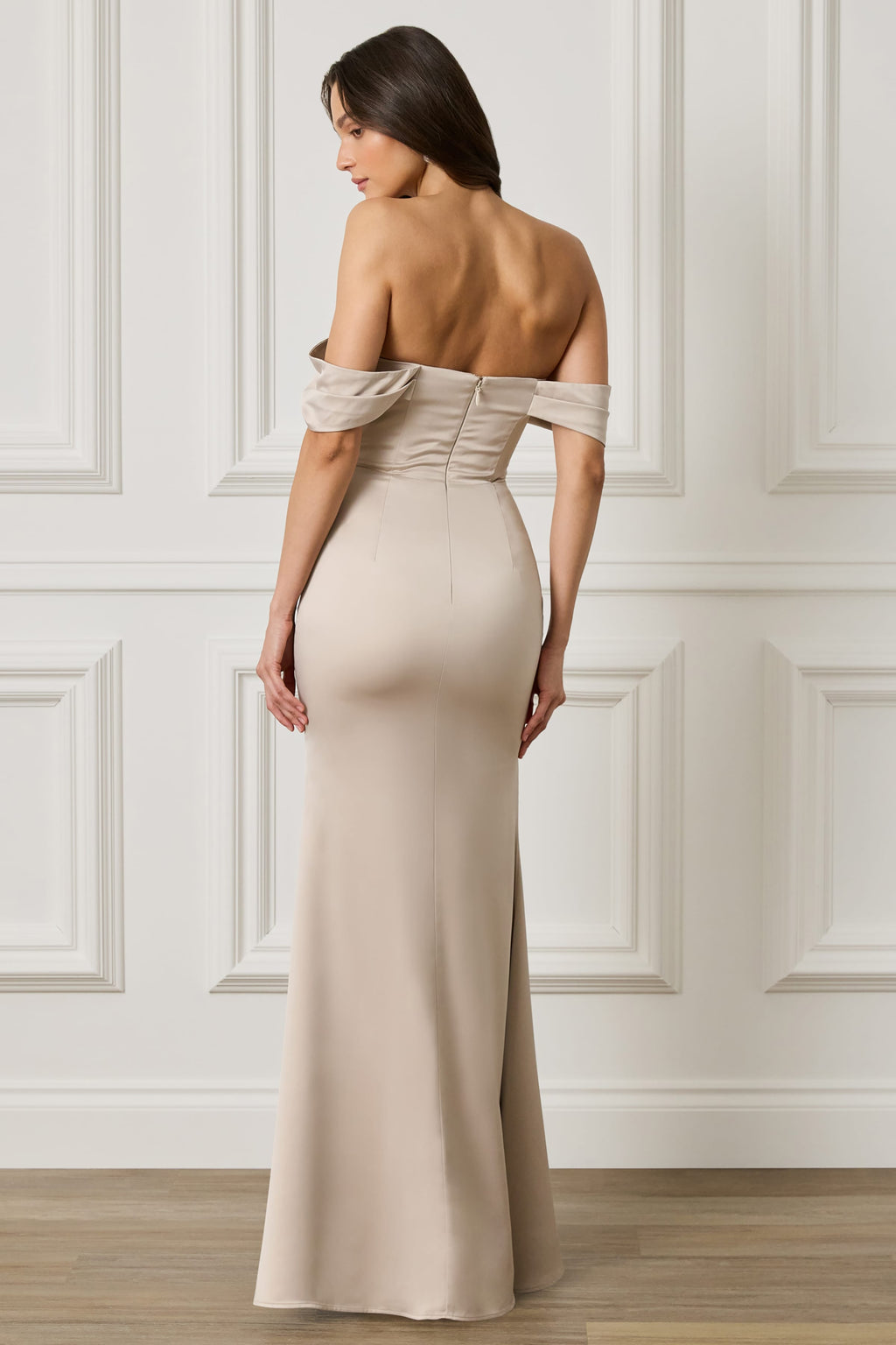 RAYNE Satin Maxi Dress in Champagne Position 2