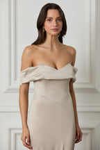RAYNE Satin Maxi Dress in Champagne Position 3