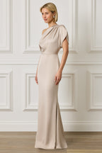 TRINITY Satin Maxi Dress in Champagne Position 4