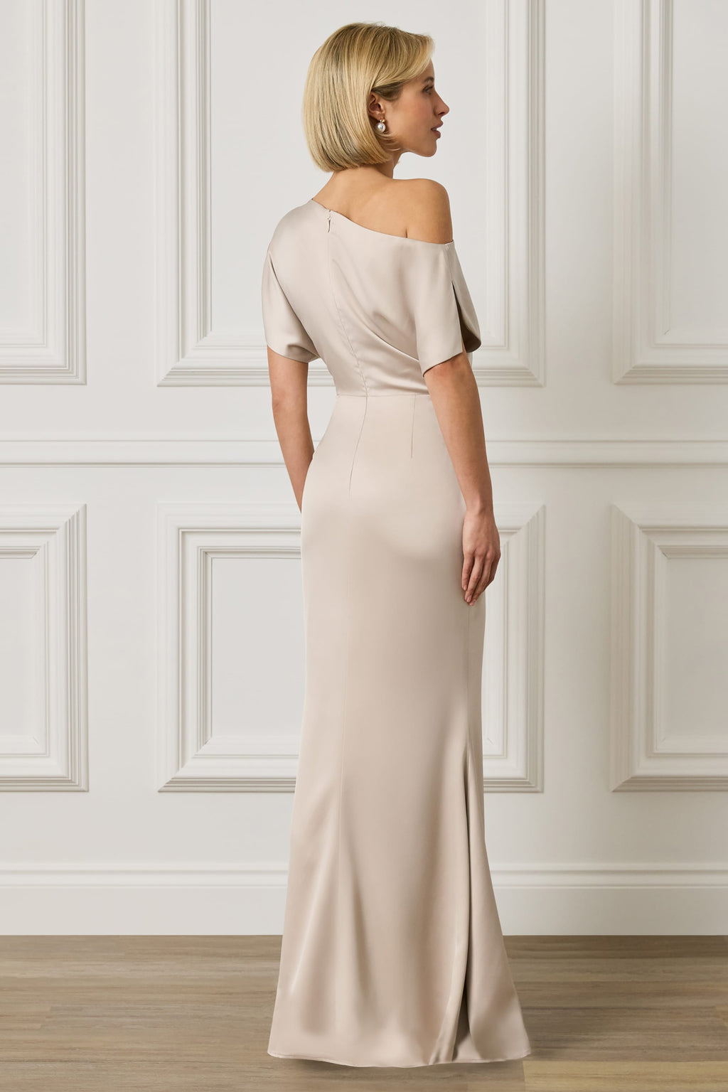 TRINITY Satin Maxi Dress in Champagne Position 2