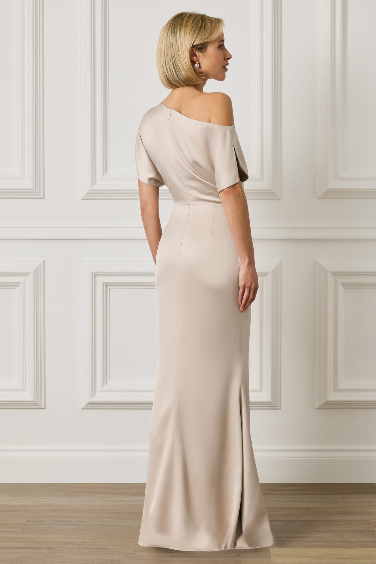 TRINITY Satin Maxi Dress in Champagne Position 2