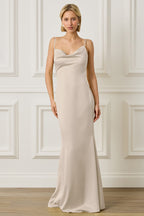 PENNY Satin Maxi Dress in Champagne Position 5