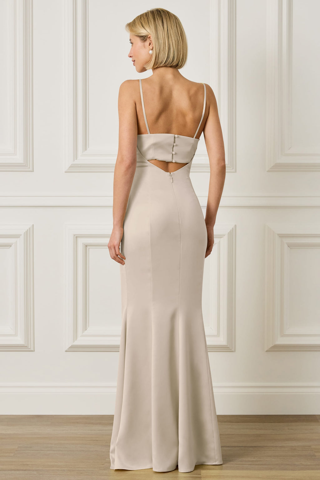 PENNY Satin Maxi Dress in Champagne Position 2