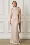 LIORA Satin Maxi Dress in Champagne Position 1