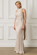 LIORA Satin Maxi Dress in Champagne Position 5