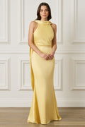 LIORA Satin Maxi Dress in Yellow Position 1