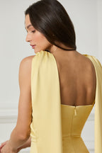 LIORA Satin Maxi Dress in Yellow Position 5