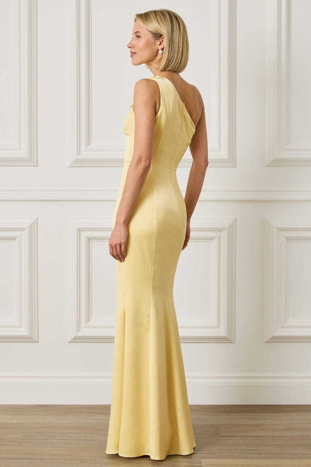 SADIE Satin Maxi Dress in Yellow Position 2