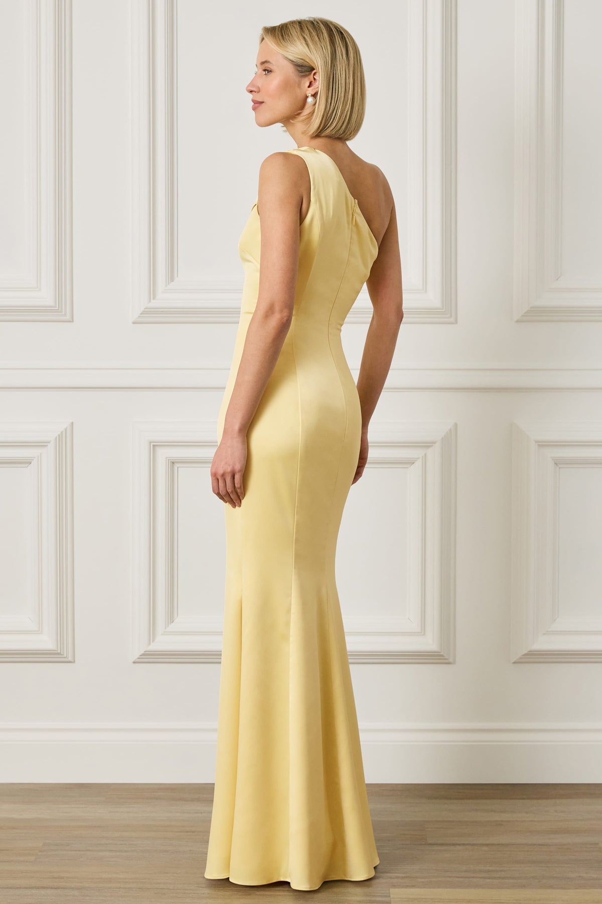 SADIE Satin Maxi Dress in Yellow Position 2