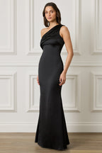 SADIE Satin Maxi Dress in Black Position 5