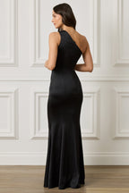 SADIE Satin Maxi Dress in Black Position 2