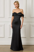 RAYNE Satin Maxi Dress in Black Position 1
