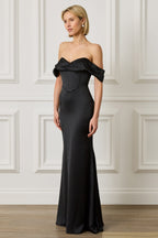 RAYNE Satin Maxi Dress in Black Position 5