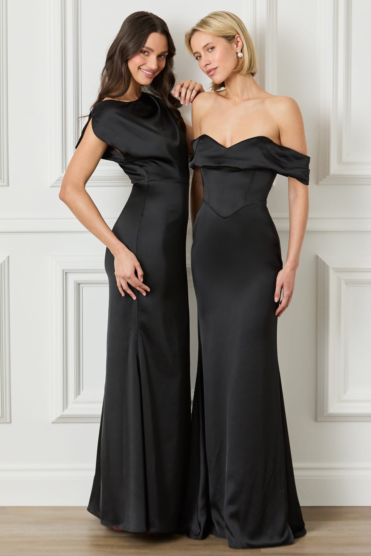 RAYNE Satin Maxi Dress in Black Position 6