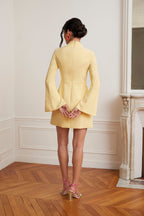 FIONA High Neck Mini Dress in Yellow Position 5