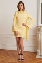 FELICITY Cowl Neck Mini Dress in Yellow Position 5