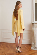 FELICITY Cowl Neck Mini Dress in Yellow Position 3
