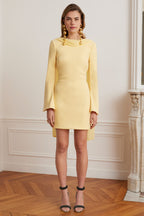 FELICITY Cowl Neck Mini Dress in Yellow Position 4