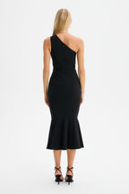 DAHLIA One Shoulder Midi Dress in Black Position 6