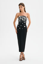 ANAIS Embellished Strapless Midi Dress in Black Position 1