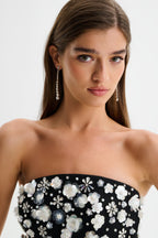 ANAIS Embellished Strapless Midi Dress in Black Position 4