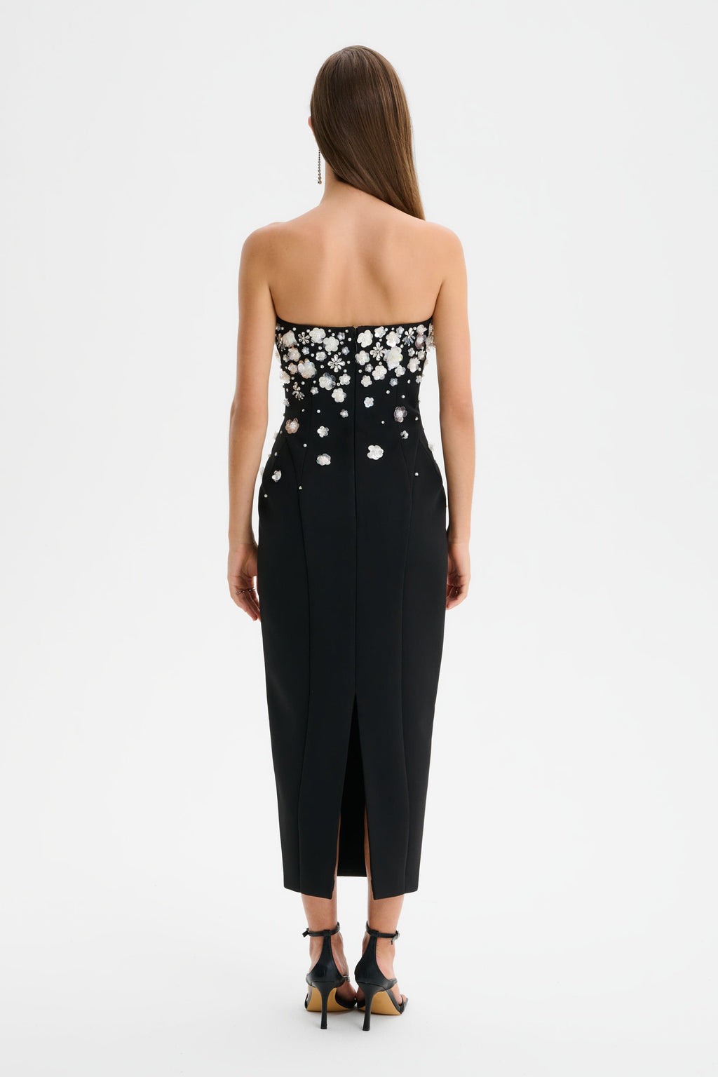 ANAIS Embellished Strapless Midi Dress in Black Position 5