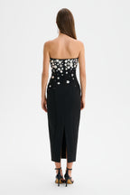 ANAIS Embellished Strapless Midi Dress in Black Position 5