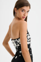 ANAIS Embellished Strapless Midi Dress in Black Position 6