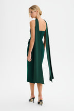 ZENDEYA Bandeau Neck Midi Dress in Emerald Position 5