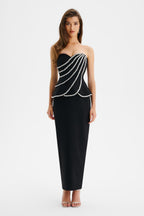 CELESTINE Embellished Mini Dress in Black Position 3