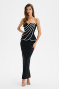 CELESTINE Embellished Mini Dress in Black Position 1