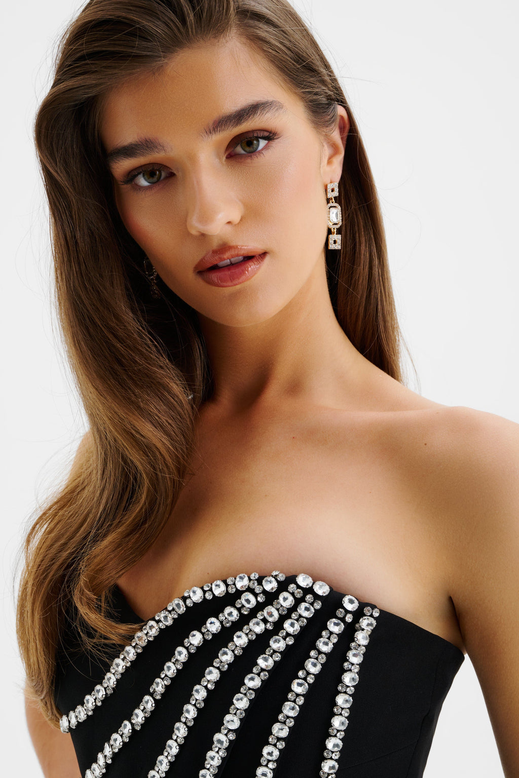 CELESTINE Embellished Mini Dress in Black Position 5