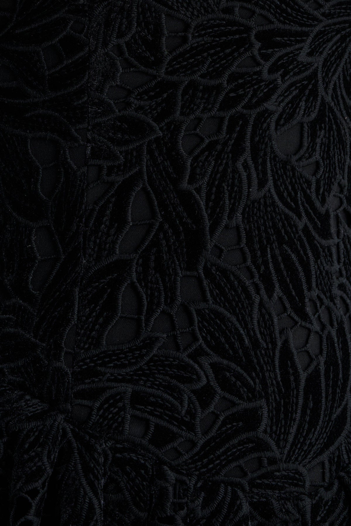 ARABELLA Velvet Lace Midi Dress in Black Position 6