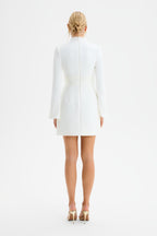 GEMMA High Neck Mini Dress in White Position 7