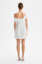 MILA Bardot Mini Dress in White Position 4
