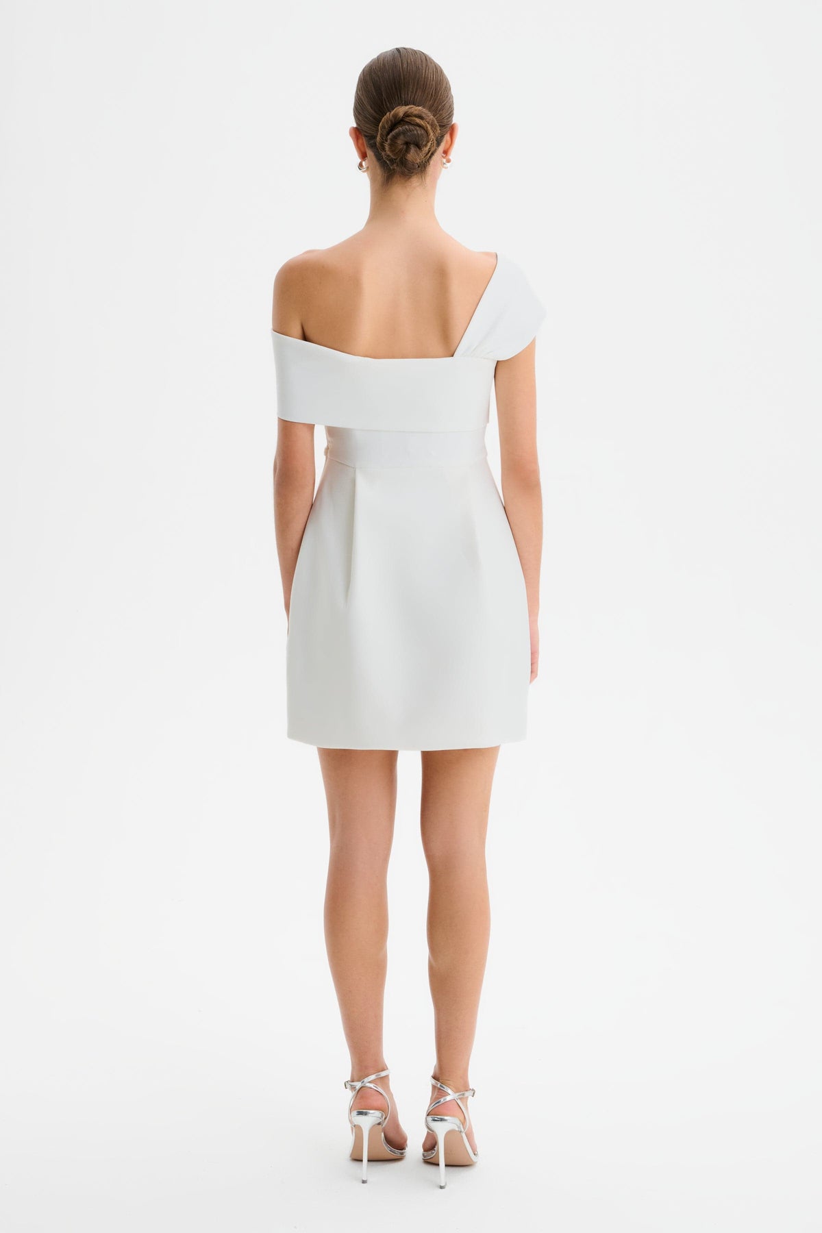 MILA Bardot Mini Dress in White Position 4