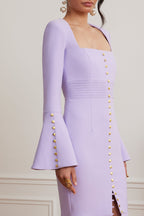 SERENA Square Neck Midi Dress in Lilac Position 6