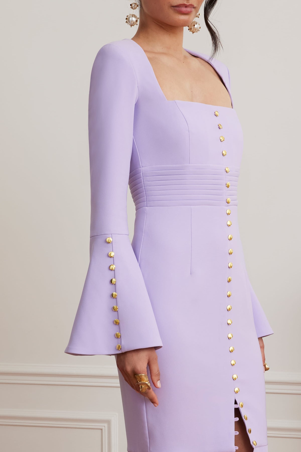 SERENA Square Neck Midi Dress in Lilac Position 6