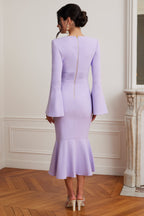 SERENA Square Neck Midi Dress in Lilac Position 3