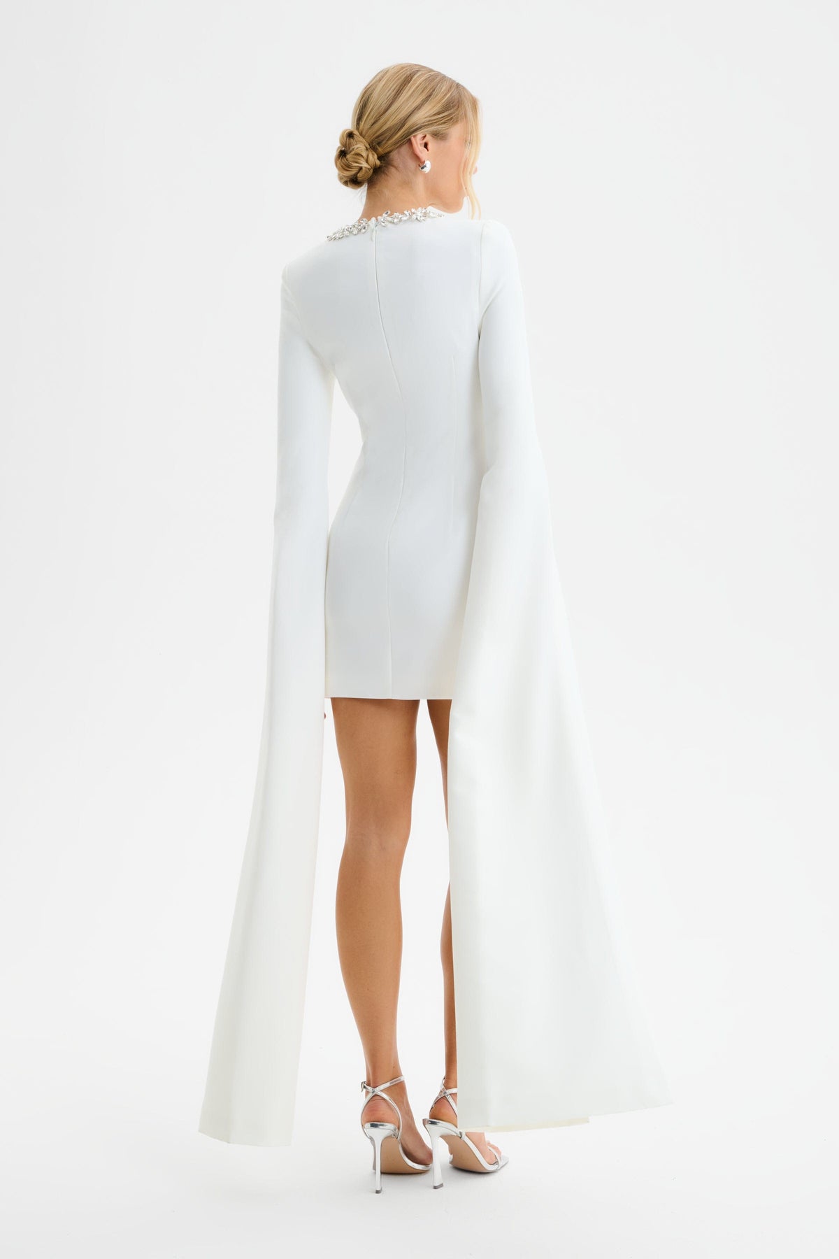 TILLY Embellished Mini Dress in White Position 4