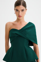 GIOVANNA Asymmetric Maxi Dress in Emerald Position 3