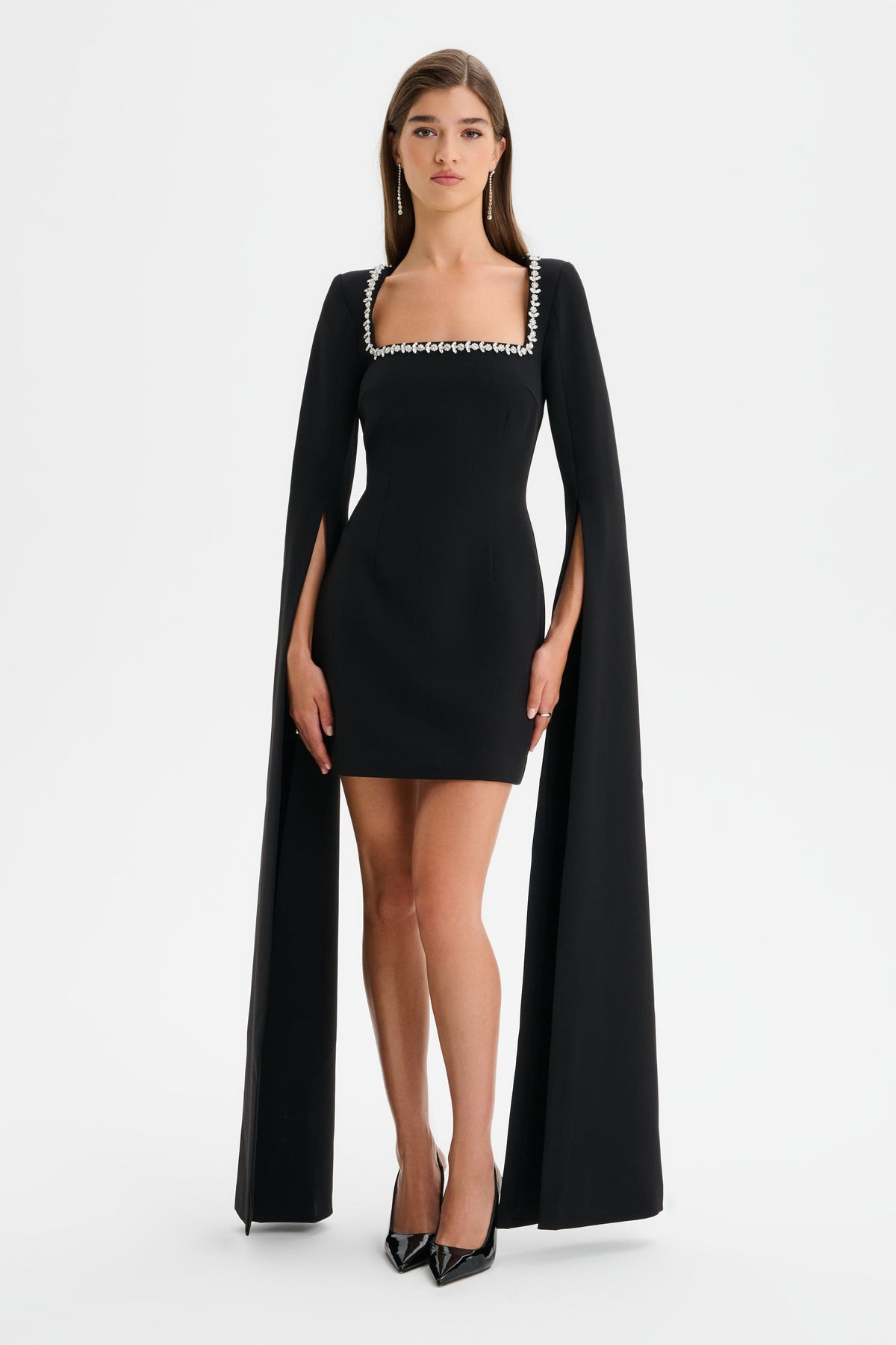 TILLY Embellished Mini Dress in Black Position 1