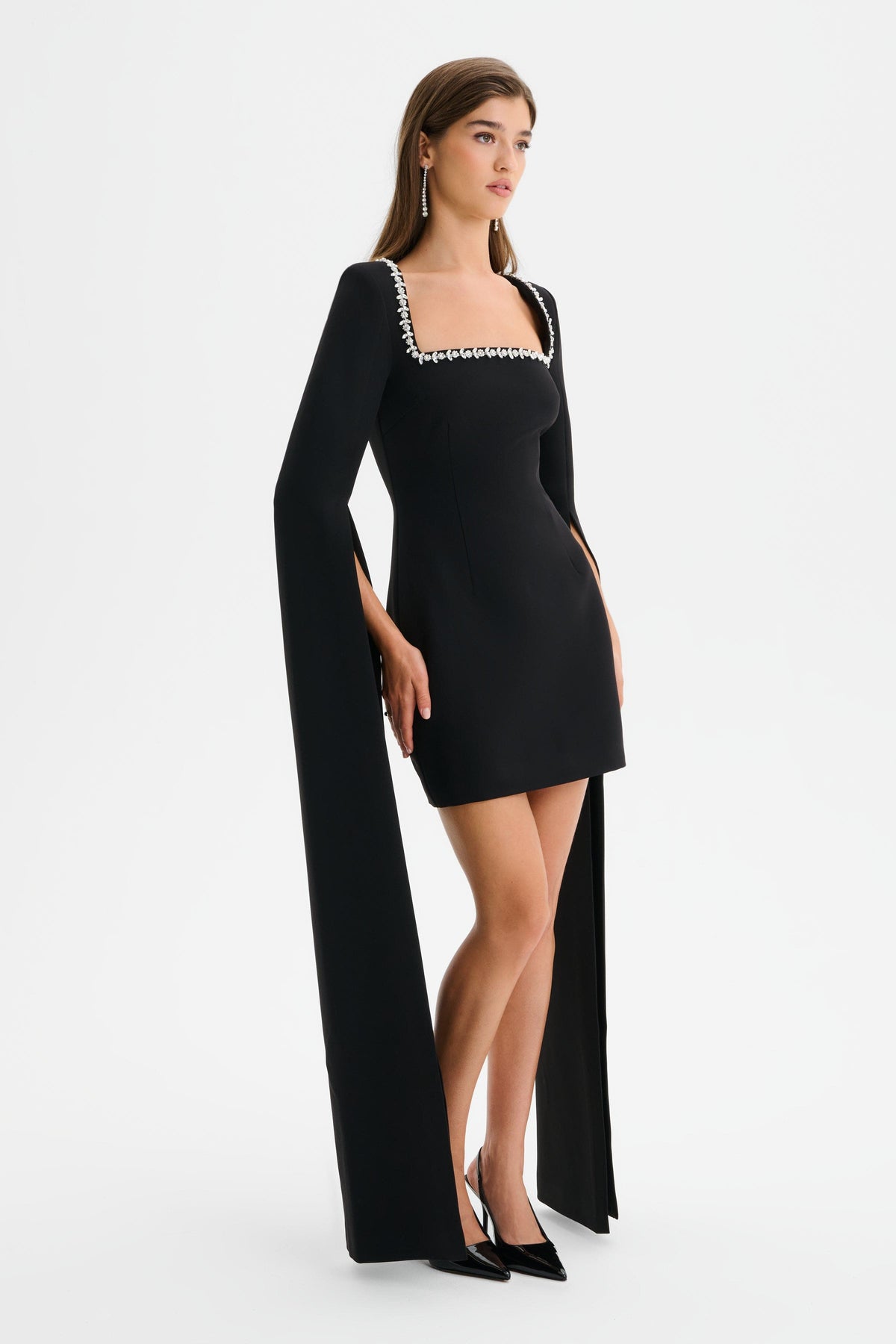 TILLY Embellished Mini Dress in Black Position 2